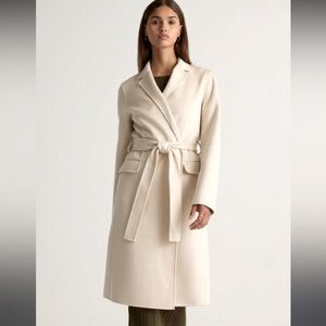 QUINCE 100% Mongolian Cashmere Double-Faced Wrap Coat Size L